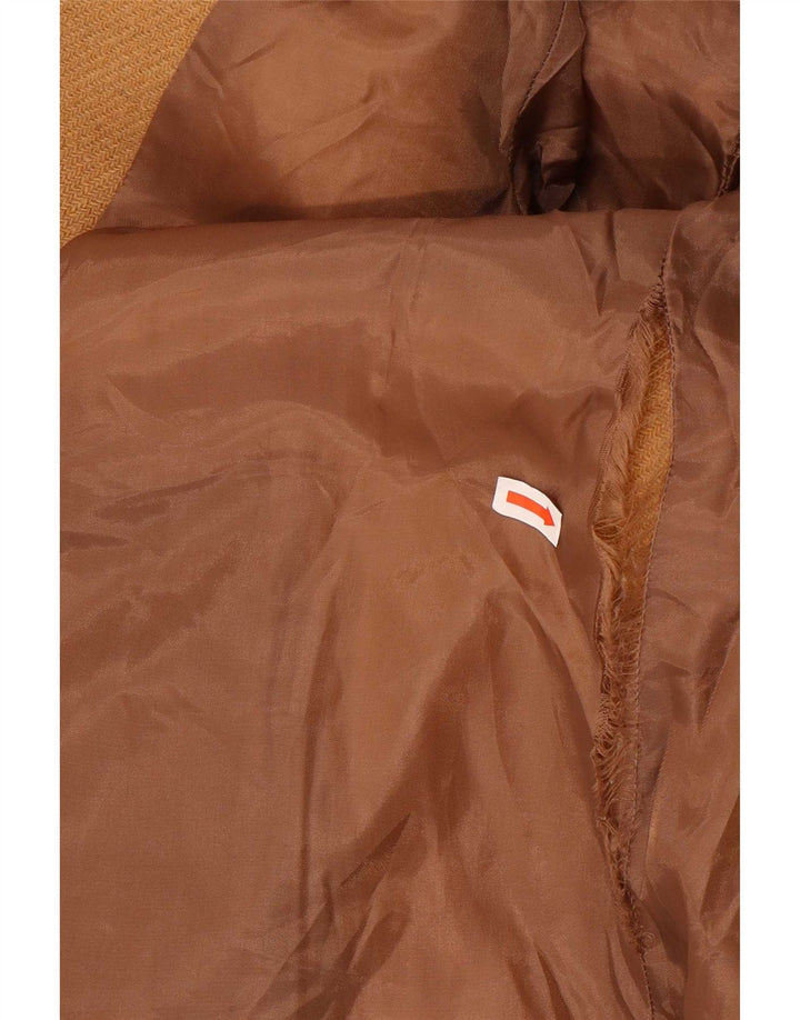 Jaqueta Bomber com Capuz Mulher Zara UK 10 Pequeno Poliéster Marrom