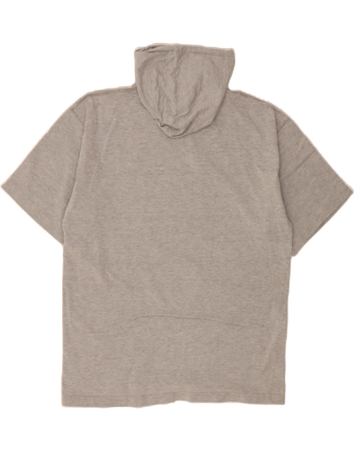 DIADORA Mens Hooded Graphic T-Shirt Top Large Grey Cotton Vintage Diadora and Second-Hand Diadora from Messina Hembry 