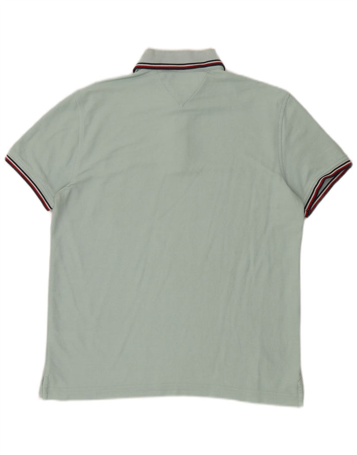 Camisa polo masculina Tommy Hilfiger Regular Fit algodão turquesa médio