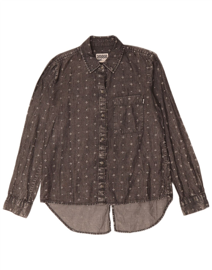 Camisa Oversized Feminina Vans UK 10 Pequena Algodão Geométrico Preta