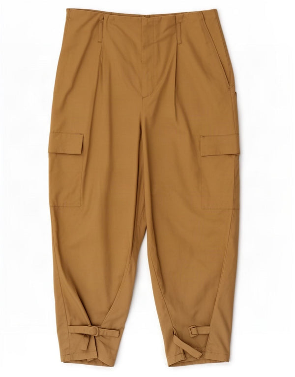 Calça cargo feminina Zara cintura alta XL W32 L26 algodão bege