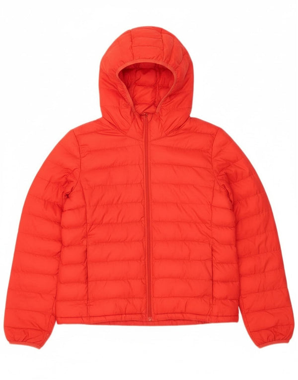 Jaqueta acolchoada com capuz feminina Levi's UK 16 grande poliéster vermelho