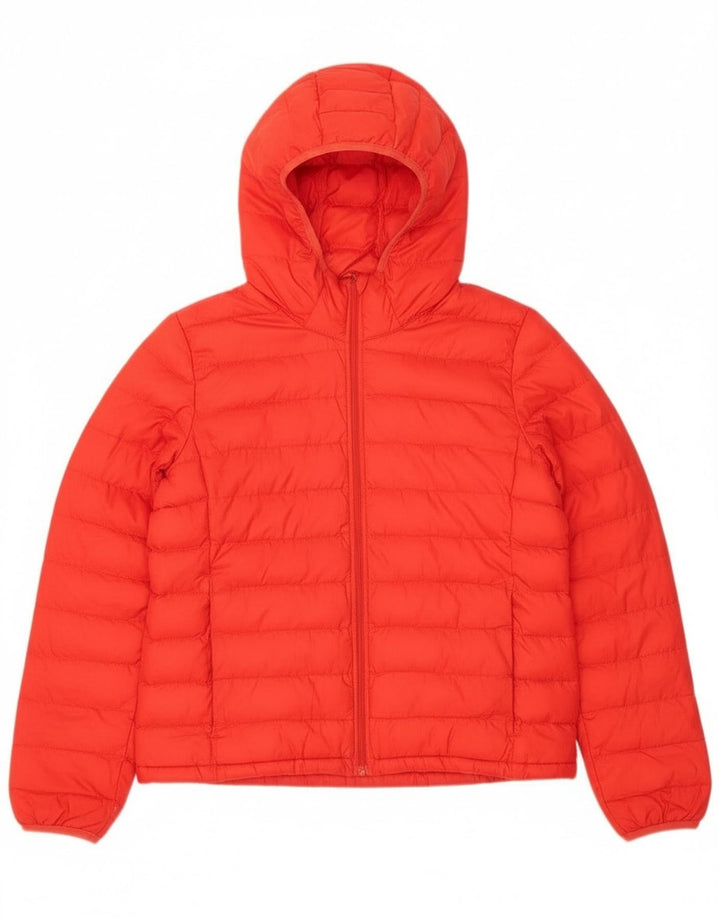 Jaqueta acolchoada com capuz feminina Levi's UK 16 grande poliéster vermelho