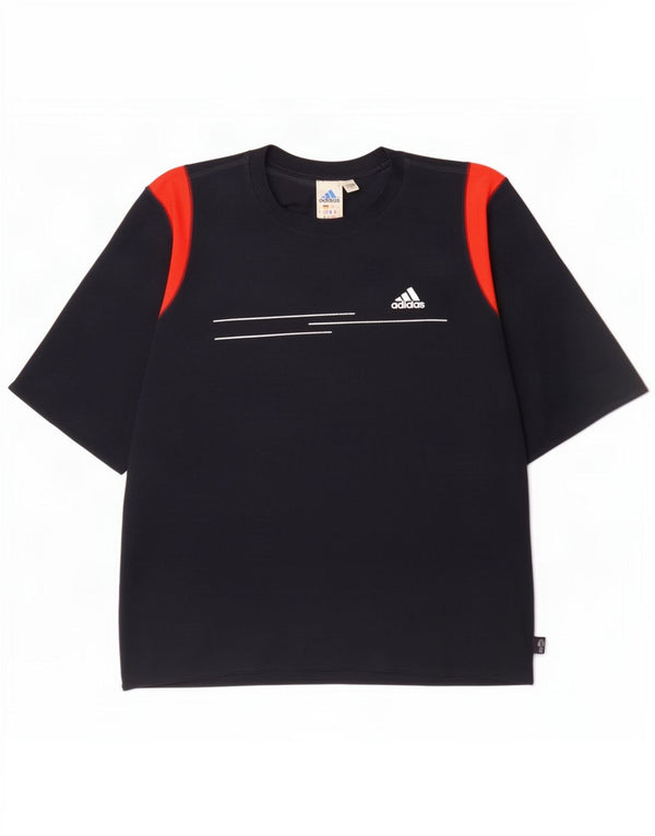 Adidas Masculino Climalite Camiseta Top XL Azul Marinho Colorblock Poliéster