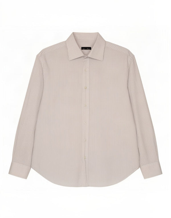 Camisa masculina Massimo Dutti tamanho 44 17 1/2 XL listra branca