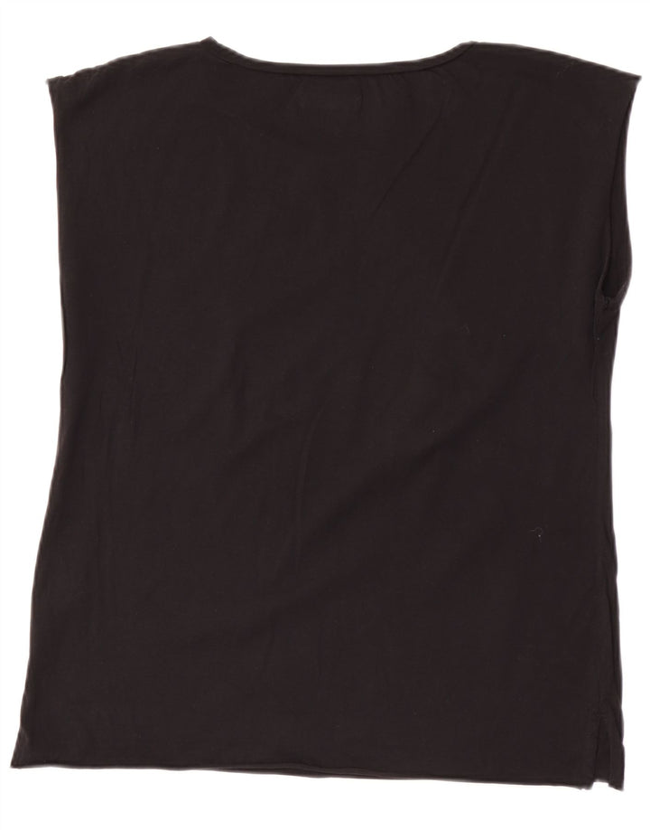 Colete gráfico masculino Diesel Top médio de algodão preto