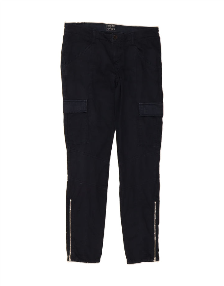 WOOLRICH Womens Slim Fit Cargo Trousers W28 L29 Navy Blue Cotton Vintage Woolrich and Second-Hand Woolrich from Messina Hembry 