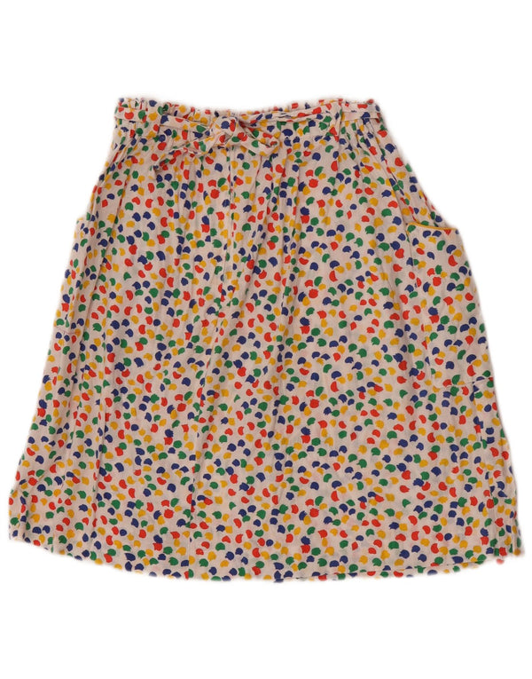 Saia bolha feminina vintage W28 média multicolorida manchada