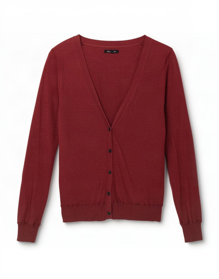 Suéter cardigã feminino Massimo Dutti UK 12 médio Borgonha