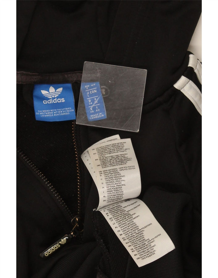 Suéter adidas feminino com capuz e zíper Reino Unido 8 pequeno poliéster preto