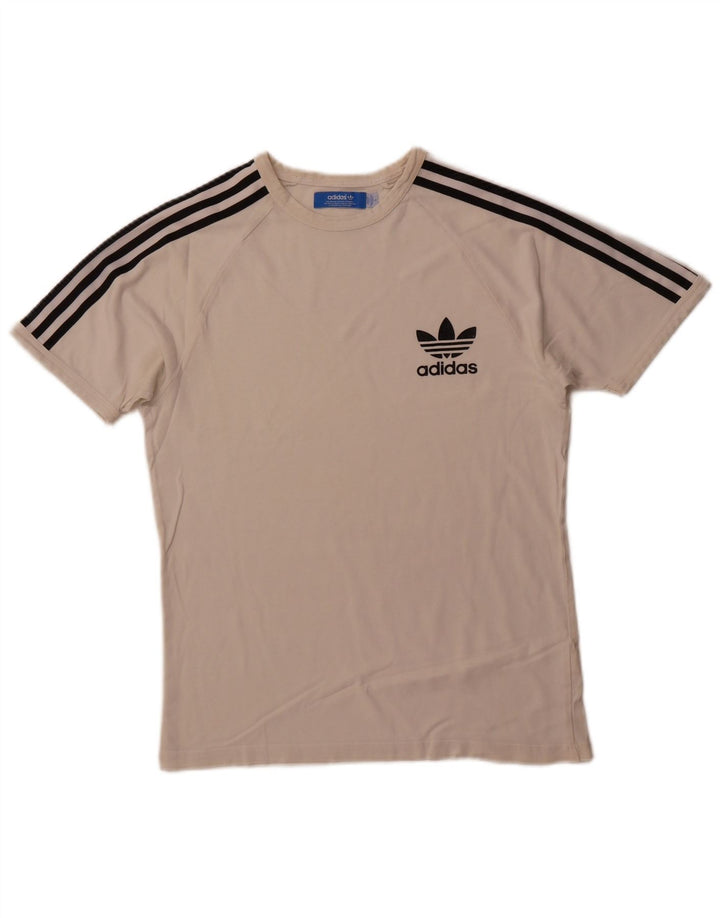 ADIDAS Mens T-Shirt Top Pequeno Branco