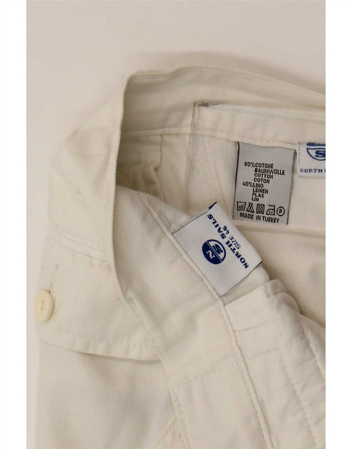 North Sails Mens Cargo Bermuda Shorts IT 46 Pequeno W32 Algodão Branco