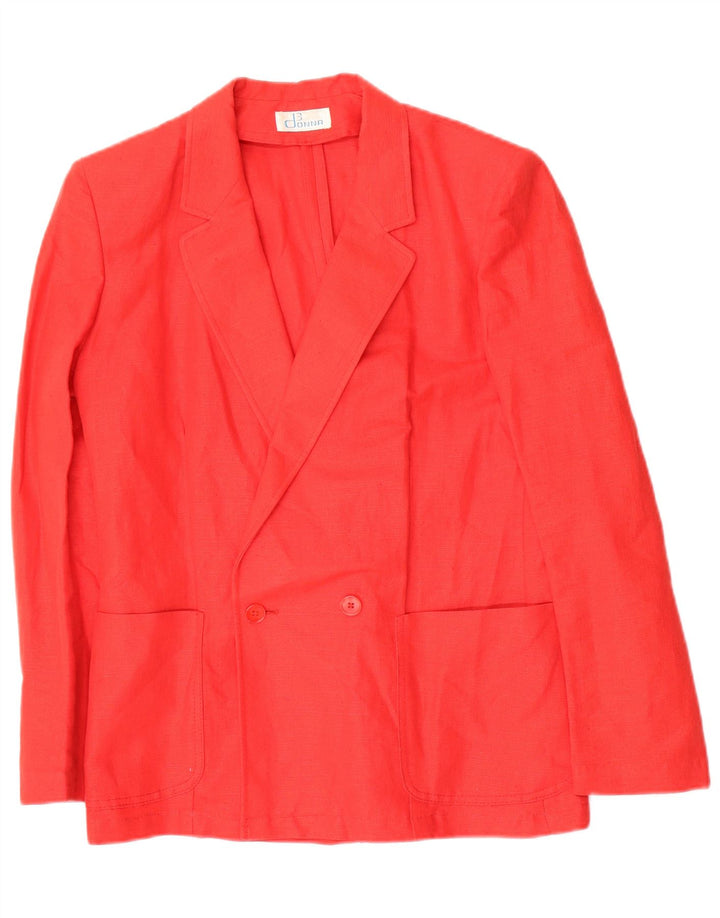 Jaqueta blazer feminina vintage com peito duplo IT 46 linho vermelho grande