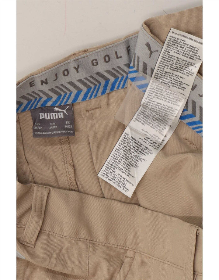 Calça Puma Mens Slim Chino W34 L32 Poliéster Bege