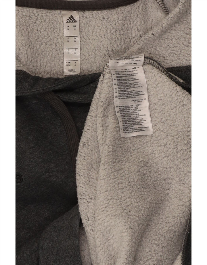 ADIDAS Mens Hoodie Jumper Médio Algodão Cinza