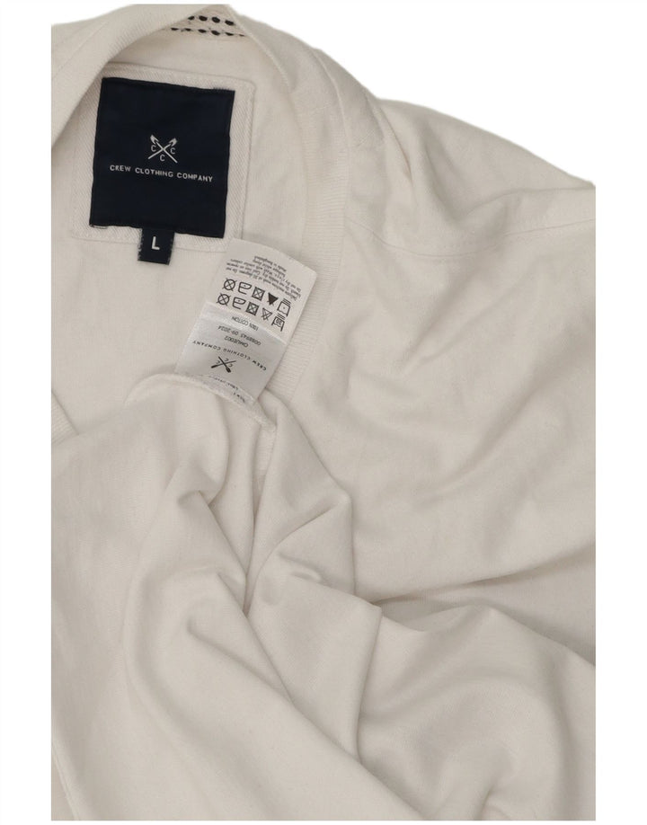 Camiseta masculina Crew Clothing Top grande algodão branco