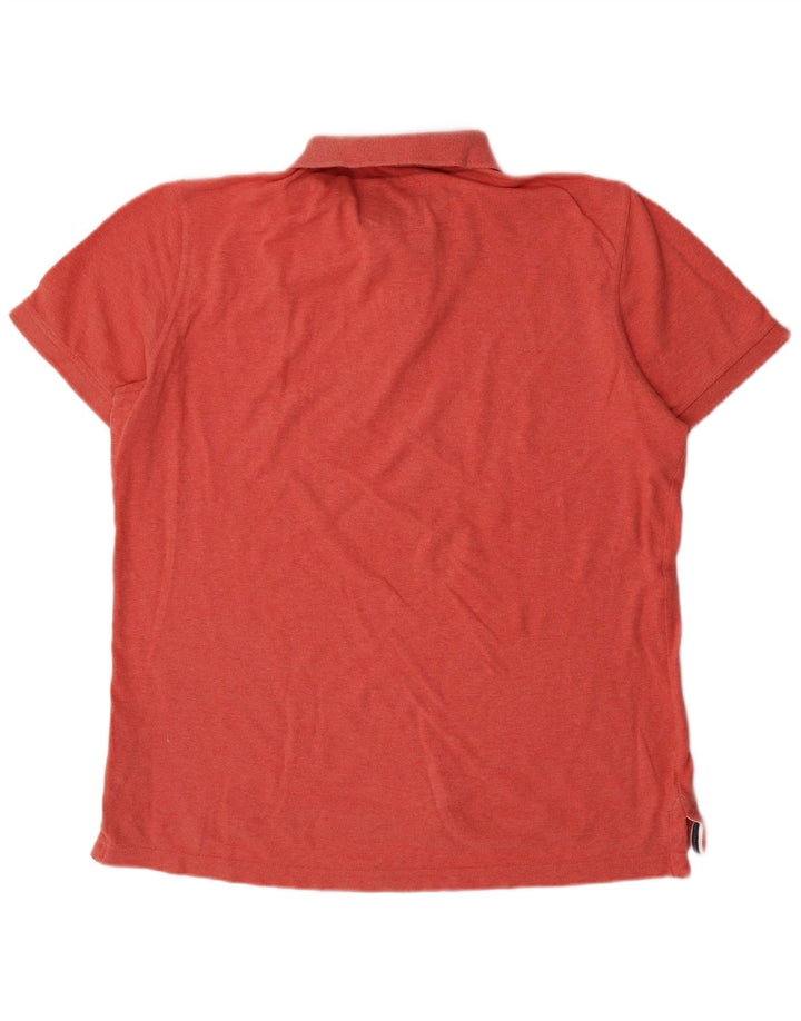 CREW CLOTHING Camisa polo masculina grande algodão laranja