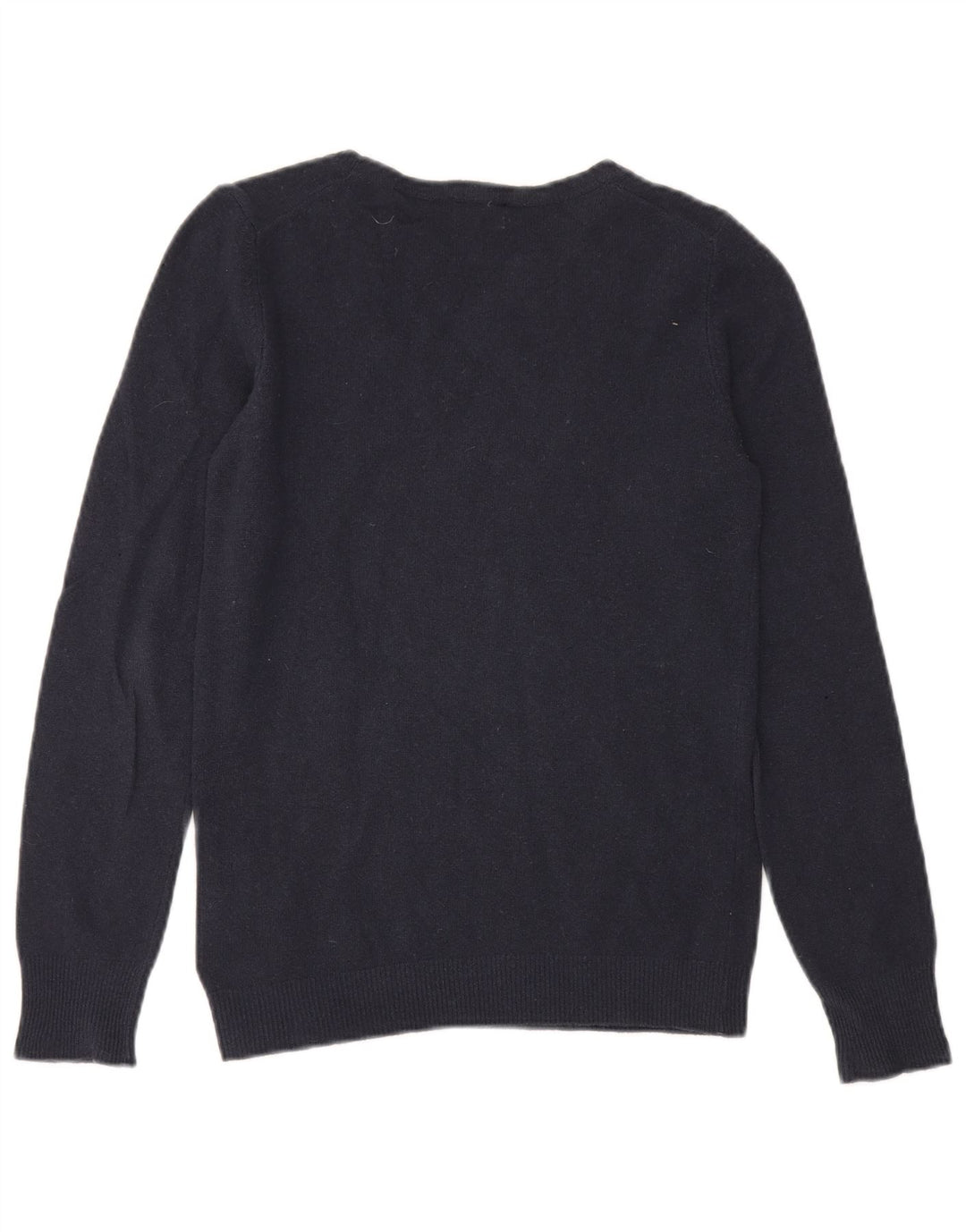 Suéter masculino BENETTON com gola canoa, pequeno, azul marinho, lã virgem