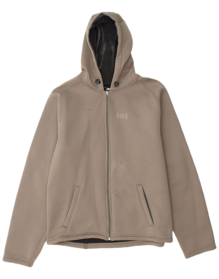 Jaqueta corta-vento masculina HELLY HANSEN com capuz Reino Unido 40 poliéster cinza grande