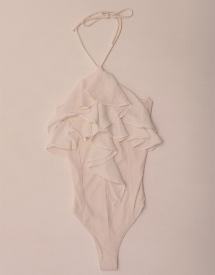 Macacão feminino sem mangas Zara UK 8 pequeno branco