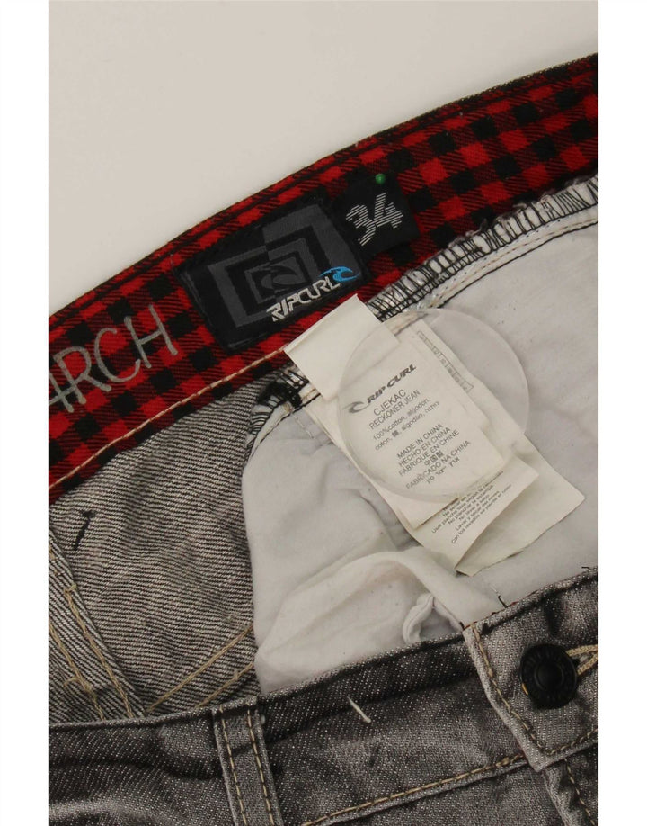 Rip Curl Mens Straight Jeans W34 L33 Cinza Algodão