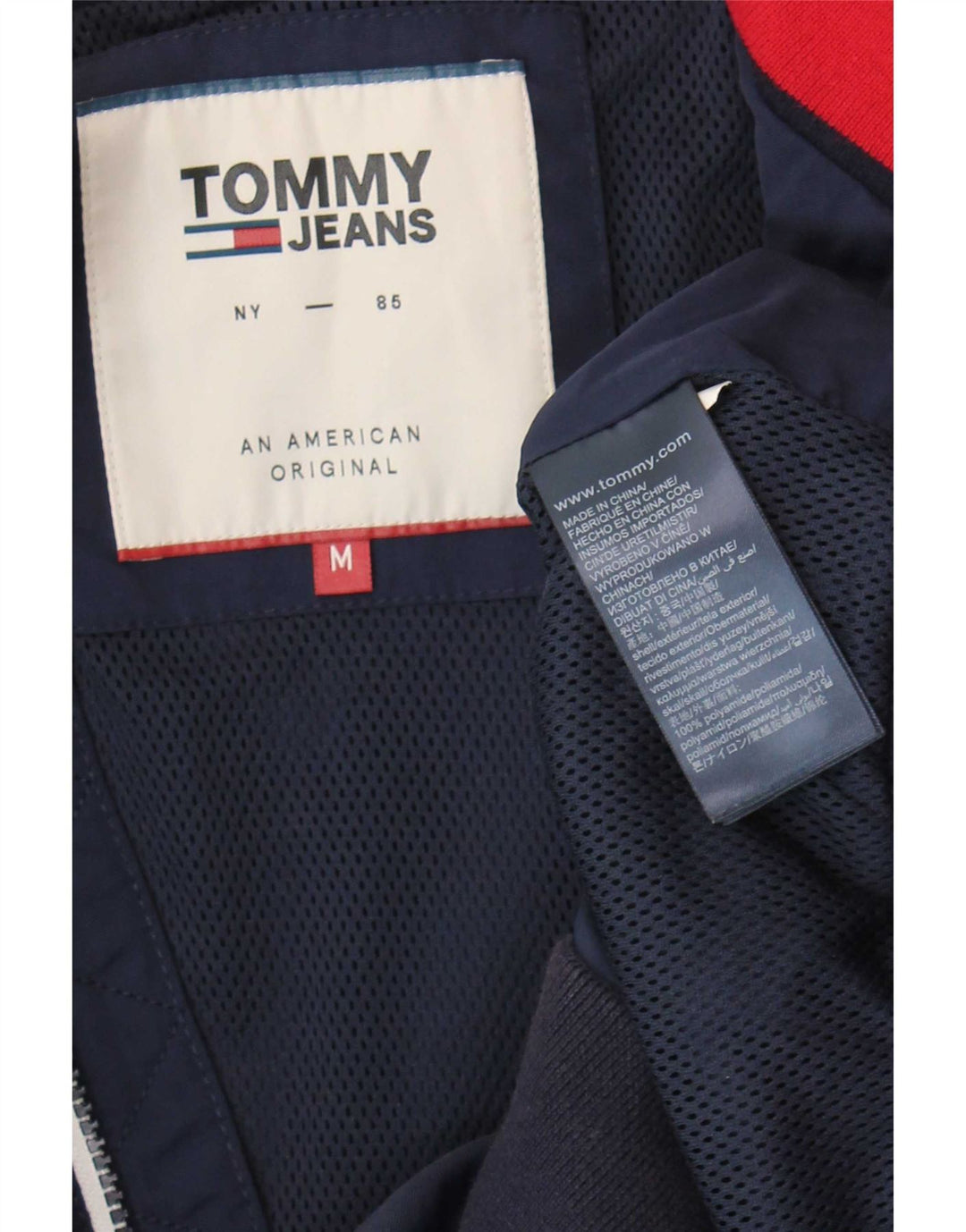Tommy Hilfiger Mens Bomber Jacket UK 38 Médio Azul Marinho Poliamida