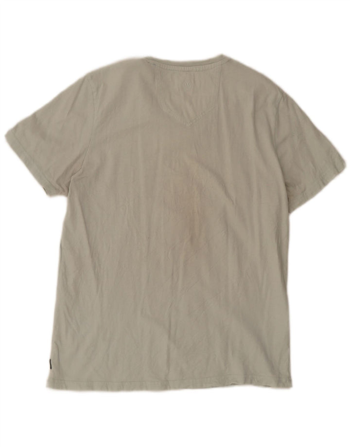 Camiseta gráfica masculina Fat Face Top grande algodão listrado azul