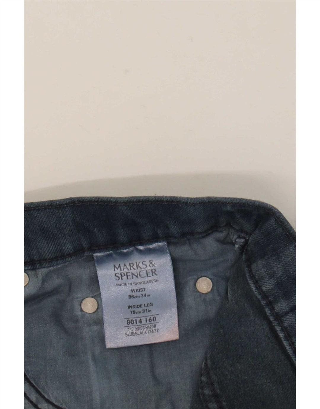 Calça jeans masculina Marks & Spencer Blue Harbor Straight W34 L31 algodão marinho