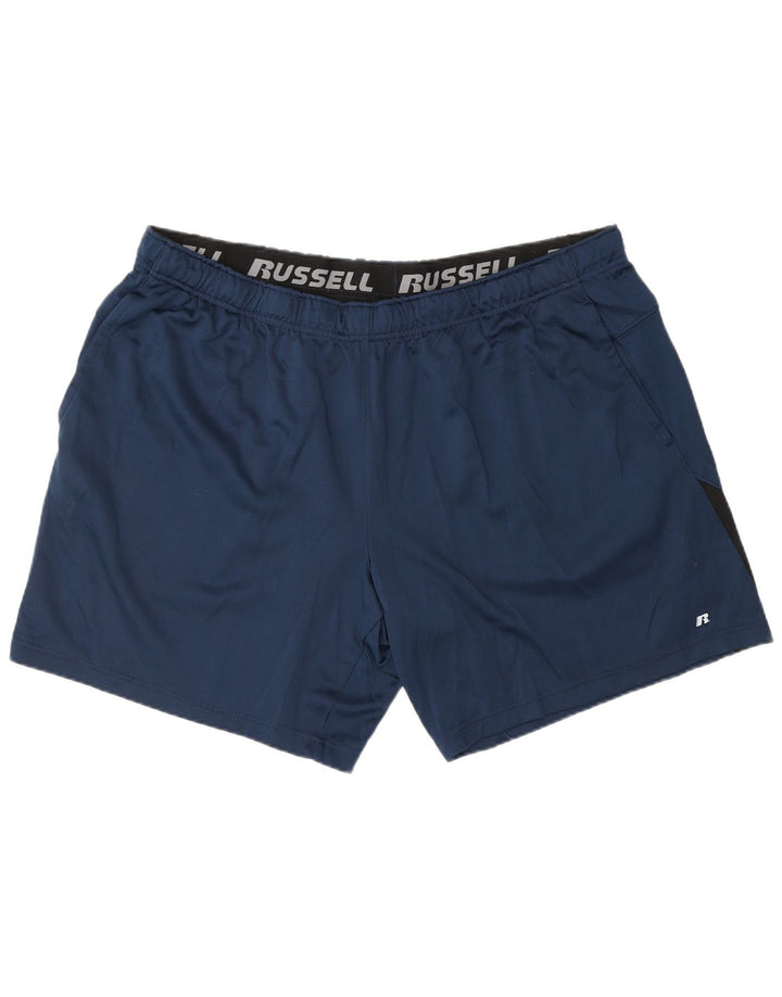 Russell Athletic Mens Sport Shorts 2XL poliéster azul marinho