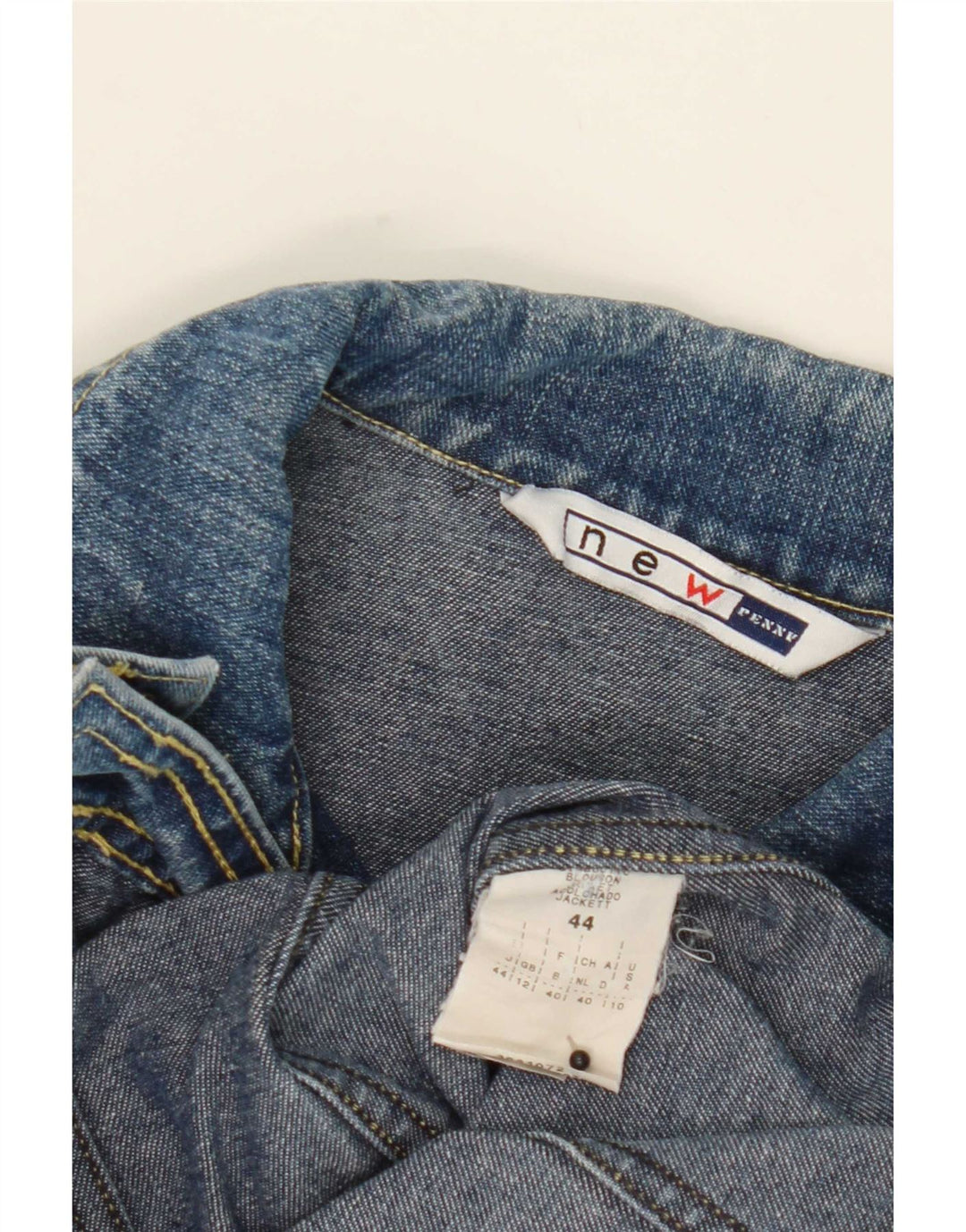 Nova jaqueta jeans feminina Penny Crop UK 12 algodão azul médio