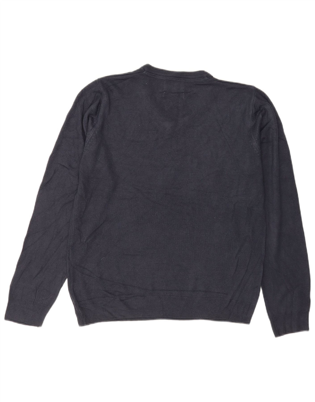 Suéter masculino Marks & Spencer regular fit com decote em V azul marinho médio