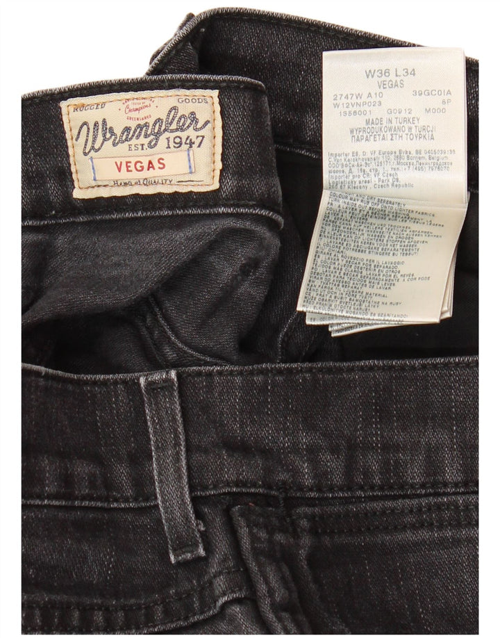 WRANGLER Masculino Vegas Skinny Jeans W36 L34 Algodão Preto