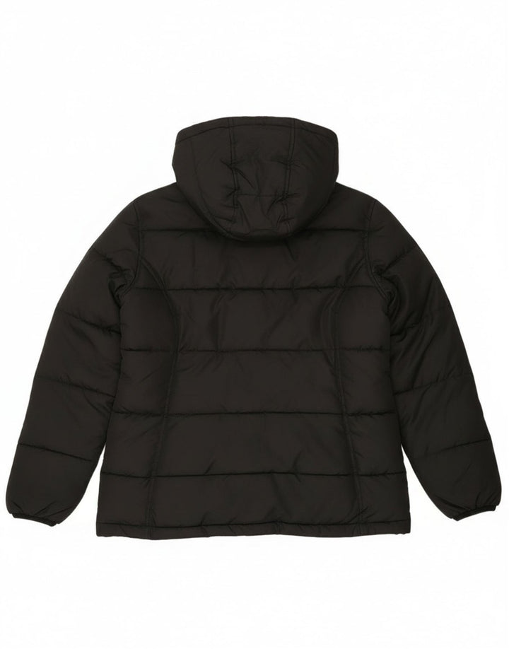 Jaqueta feminina Reebok Graphic com capuz acolchoada UK 10 pequena preta