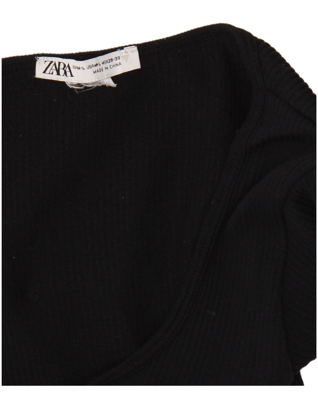 Zara Top feminino de manga comprida UK 16 grande azul marinho