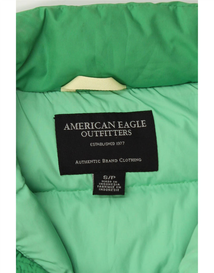 Gilet acolchoado feminino American Eagle Outfitters UK 10 poliéster verde pequeno