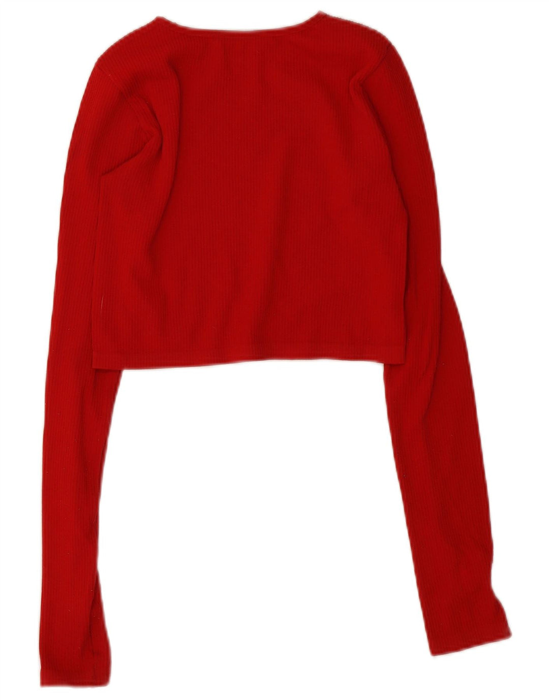 Zara Womens Long Sleeve Crop Top Reino Unido 12 Médio Vermelho