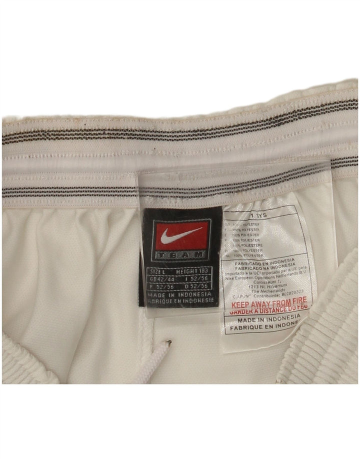 Shorts esportivos masculinos Nike UK 42/44 grande poliéster branco