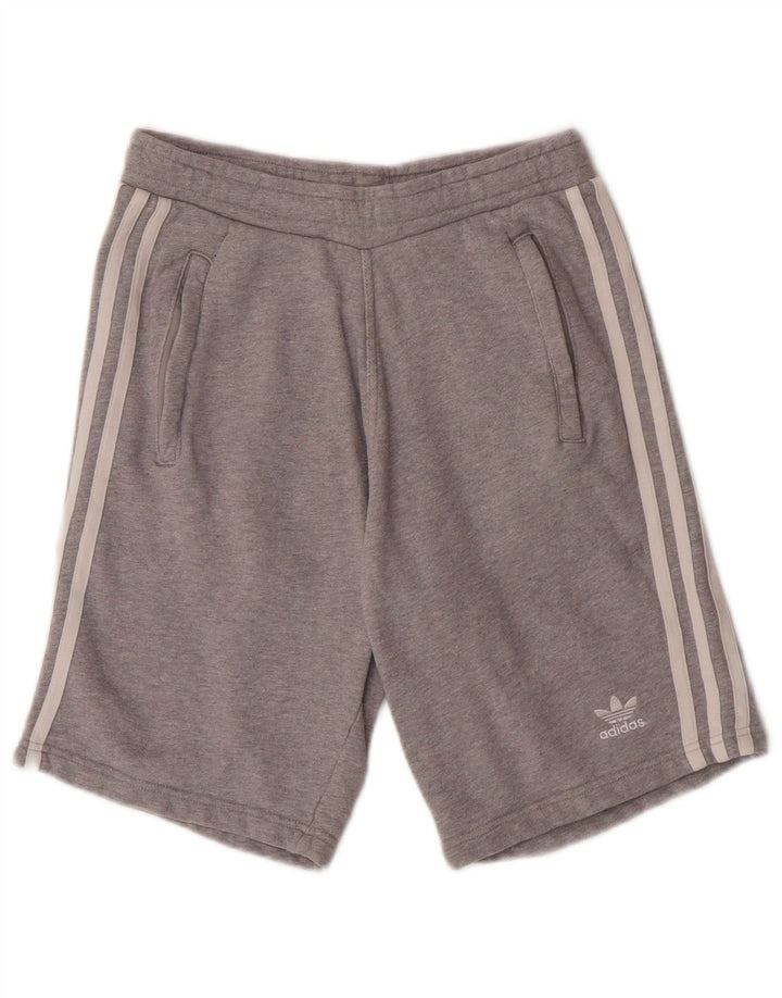 Shorts esportivos masculinos Adidas pequeno algodão cinza