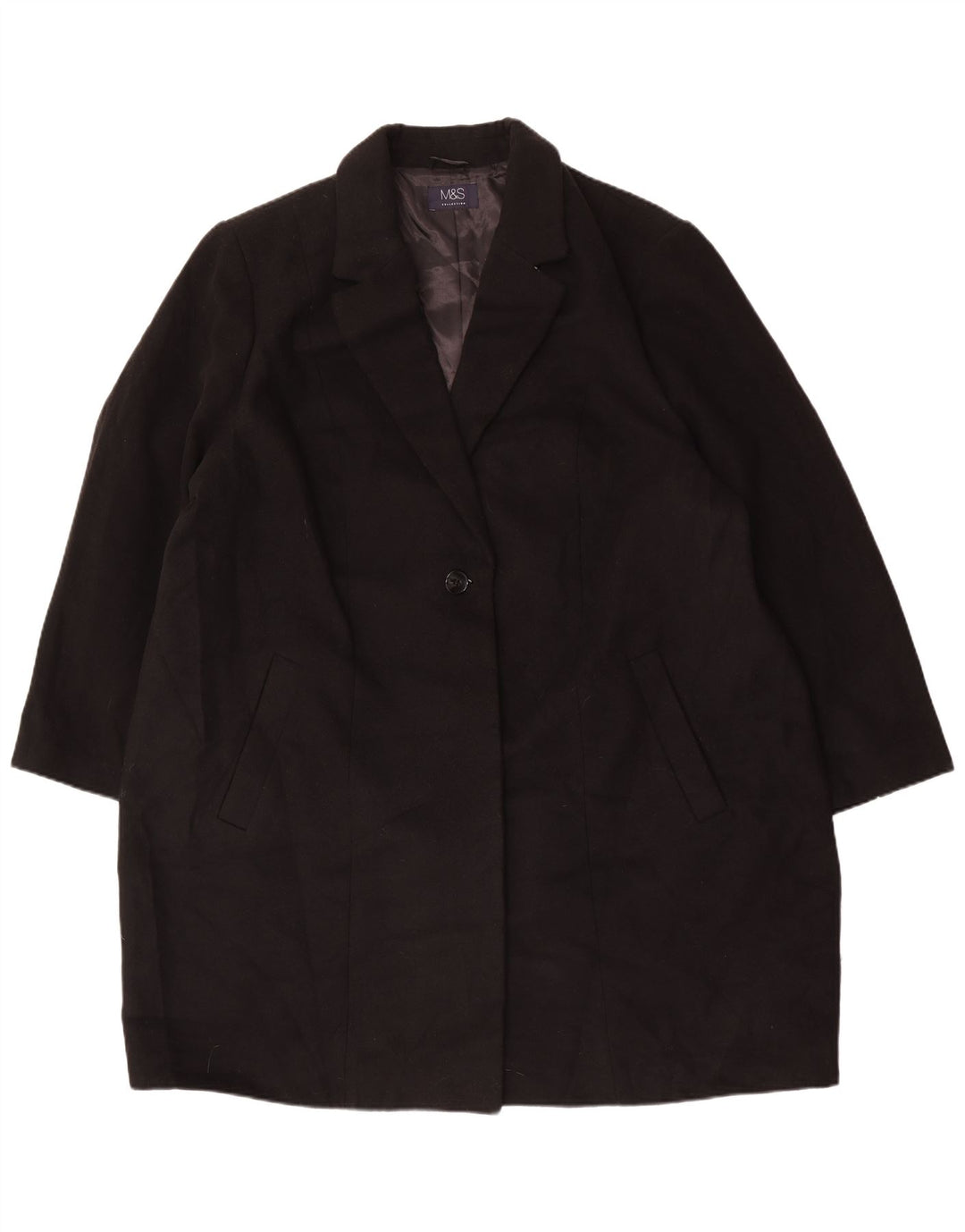 Sobretudo feminino Marks & Spencer UK 26 5XL poliéster preto