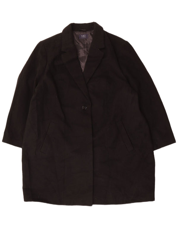 Sobretudo feminino Marks & Spencer UK 26 5XL poliéster preto