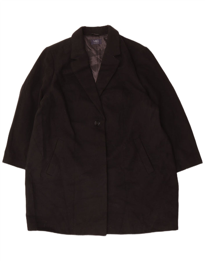 Sobretudo feminino Marks & Spencer UK 26 5XL poliéster preto
