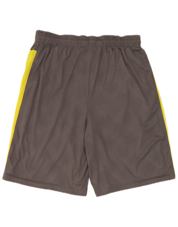 Shorts esportivos masculinos Reebok médio cinza colorblock poliéster