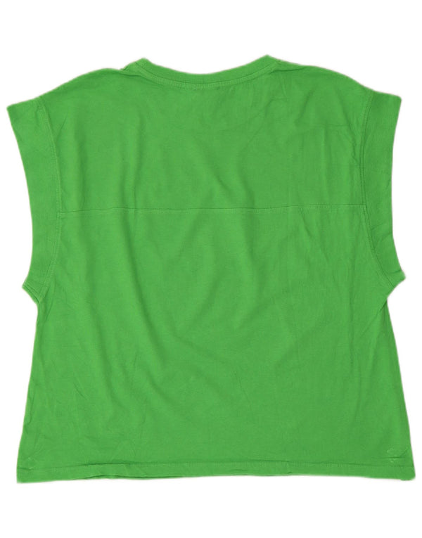 Camiseta feminina Zara UK 16 grande verde