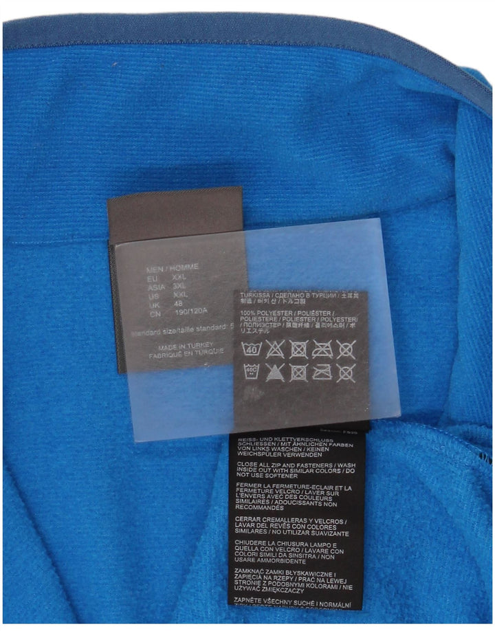 Suéter masculino de lã Jack Wolfskin com zíper e gola 2XL azul poliéster