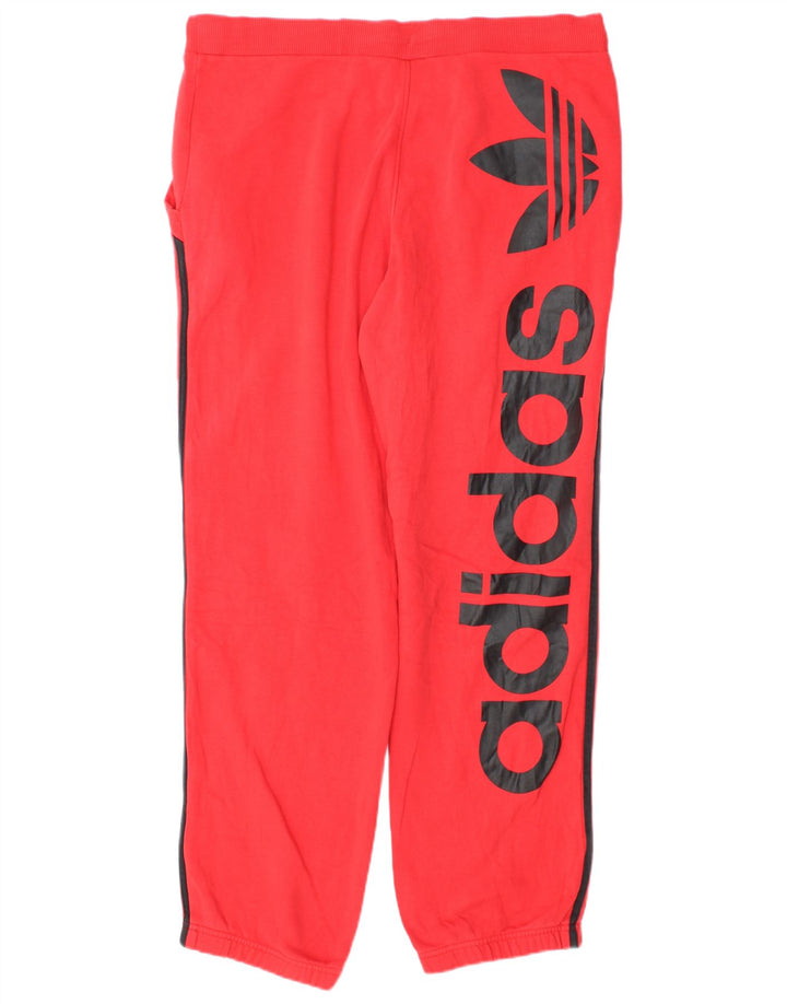 Adidas masculino gráfico calças de treino joggers médio algodão vermelho