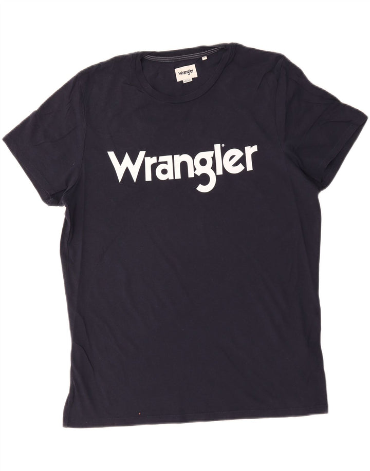 Wrangler Camiseta masculina gráfica Top médio algodão azul marinho