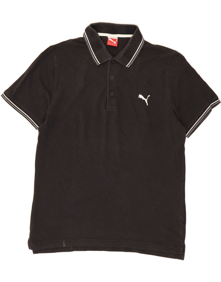PUMA Mens Polo Shirt Medium Black Cotton Vintage Puma and Second-Hand Puma from Messina Hembry 