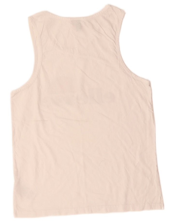 Ellesse Mens Graphic Vest Top Pequeno Algodão Branco