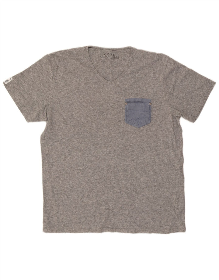 Camiseta masculina Jack & Jones Top XL cinza manchado