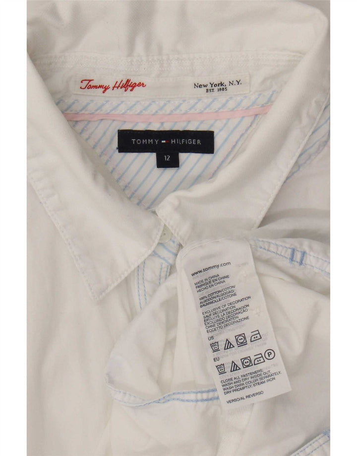 Camisa feminina Tommy Hilfiger EUA 12 grande algodão branco